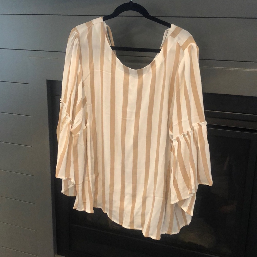 Brown and white stripped tunic